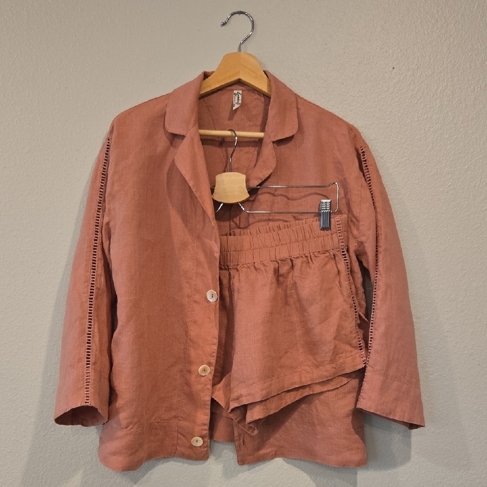 Free People Linen Pajama Set